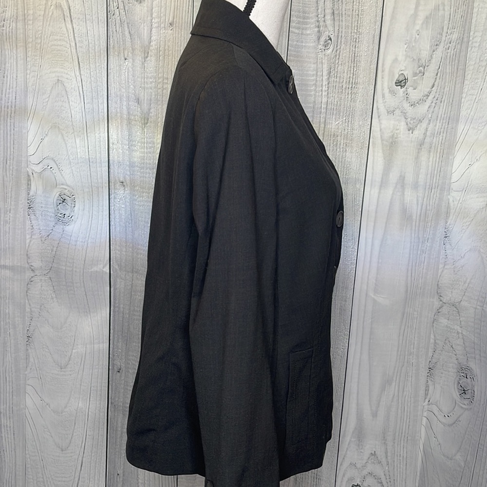 Akris Punto Blazer Jacket Wool Blend Lined Boxy Black Sz 14 - Picture 6 of 13